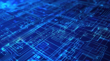 Abstract Blue Circuit Board Technology Background