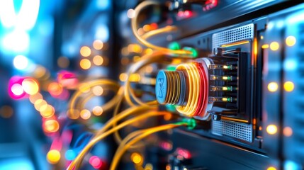 Dynamic network connections highlight cutting-edge technology in high-resolution data hub