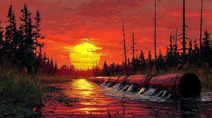 Fantasy tap with running water and a surreal landscape, promoting World Water Day awareness