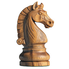 A wooden horse head with a mane and tail. Transparent Png. Generative Ai.