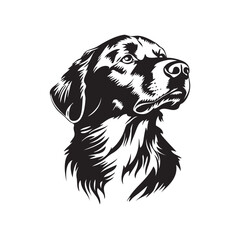 black and white dog illustration