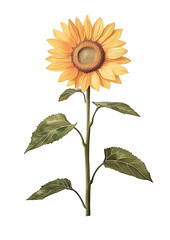 Fototapeta premium Sunflower blooming botanical natural environment bright colors detailed view floral art concept