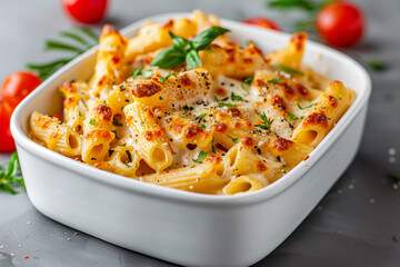 Penne au fromage gratin