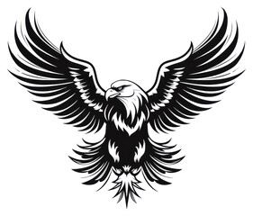 Obraz premium PNG Eagle logo symbol white.