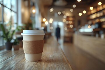 Blurred people background : blur patrons at cafe with a bokeh light background, featuring a banner, food, and drink concept