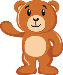 Obraz premium Say Hello Bear Mascot Design Vector Illustration