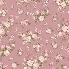 Seamless spring vector pattern with floral motif for dress fabric	
