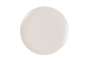empty gray ceramic plate isolated on white background.top view.