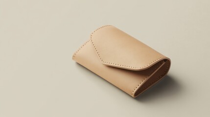 A travel wallet with a slim passport holder feature on a soft beige background