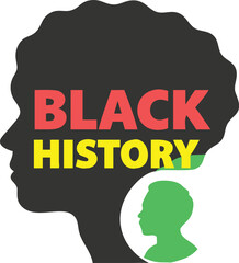 Modern Silhouette Design for Black History Awareness