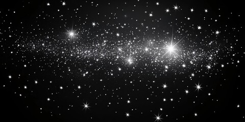 Fototapeta premium Sparkling Night Sky Celestial Galaxy Stars Background