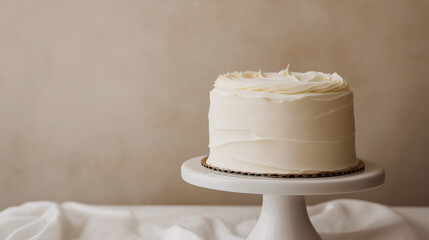 Smooth White Cake on Minimal Background