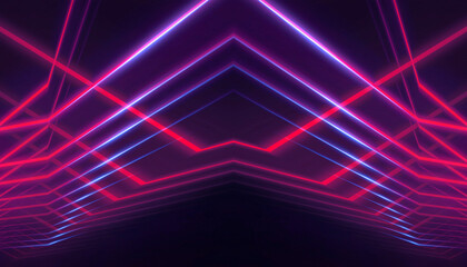 Fototapeta premium Abstract neon background with bright neon lines and rays, scene.