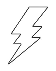 シンプルでスタイリッシュな白い稲妻マーク - 雷のアイコンや充電切れのイメージ素材