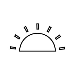 Sunset icon vector. Sunrise illustration sign. Sun symbol or logo.