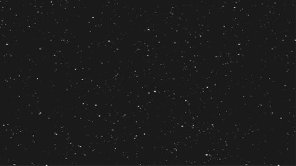 White Snow Falling on Isolated Black Background, Shot of Flying Snowflakes Bokeh, Dust Particles or Powder in the Air. Holiday Overlay Effect