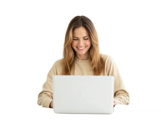 Naklejka premium Remote Work From Home Lifestyle With A Laptop, Showcasing Productivity, Happiness, And Work-Life Balance While Chilling In A Cozy Space. Perfect For Freelancers, Professionals, And Casual Workers