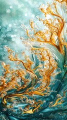 Obraz premium Ethereal algae patterns intricate swirls in sunlit waters