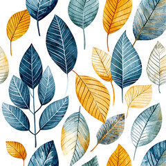 Obraz premium Botanical of colorful leaves nature study watercolor art vibrant environment artistic perspective organic design