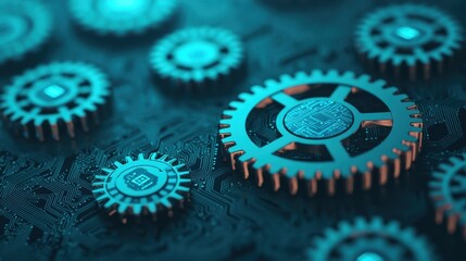 Intricate Gears and Circuits with a Futuristic Technology Theme