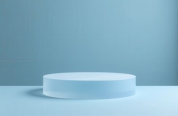 Matte acrylic podium on a blue background. Ideal for presentation and advertising