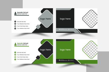 Set of 2modern business card print templates, double-sided business card design template, Creative and clean corporate business card template, Luxury and elegant business card design template