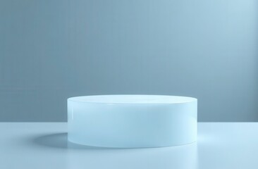 Matte acrylic podium on a blue background. Ideal for presentation and advertising