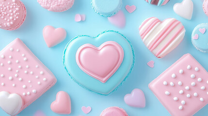 Pastel Sweet Treats: A Heartfelt Arrangement of Macarons and Confections