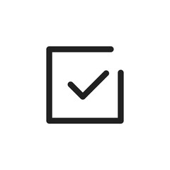 A sleek and stylish vector checkmark icon that effectively symbolizes approval and completion, making it perfect for various design projects and professional presentations in modern contexts