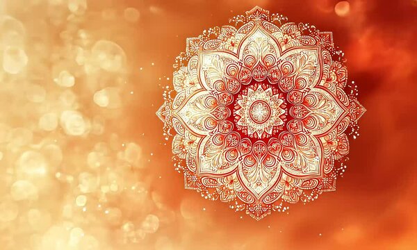 mandala orange ornament