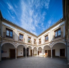 Baroque Style Spanish Courtyard in Fernandez de Mesa Palace, Cordoba Andalusia