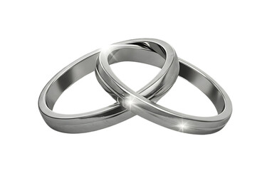 Intertwined Silver Rings with Soft Glow - Transparent PNG for Wedding & Love Designs