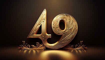 Number 49 gold. Generated image