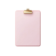 3D pink clipboard with blank sheet of paper, feature simple and modern design. Pastel color and 3D style, ideal for organizational or office-related purposes. Isolated on transparent background, png.