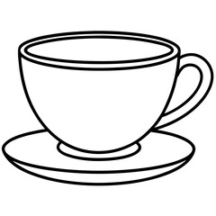 Tea Cup Outline Vector Graphic