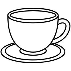 Tea Cup Outline Vector Graphic