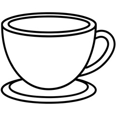 Tea Cup Outline Vector Graphic