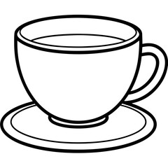 Tea Cup Outline Vector Graphic