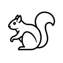 Fototapeta premium Simple black vector icon of a squirrel on white background