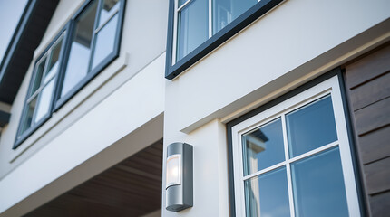 Modern House Exterior: Architectural Design and Details of Windows and Lighting
