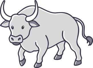 Clean Line Art Cow Vector for Marketing and Education