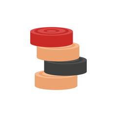 Carrom Pawns,  Sport Equipment Vector Illustration Isolated