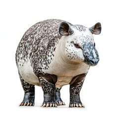 Naklejka premium Speckled, rotund mammal standing; unique markings