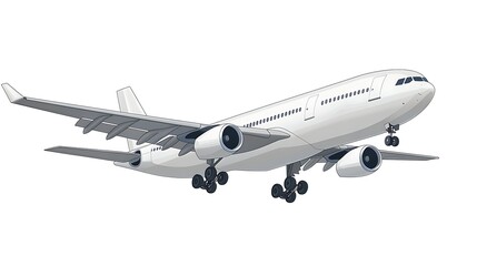 Aerodynamic passenger jet design for graphic projects.