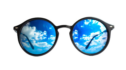 Trendy Mirrored Sunglasses on transparent background.PNG
