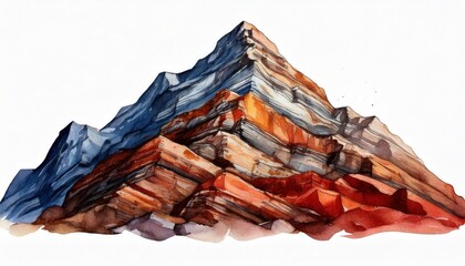 Discover the majestic mountain layers nature art watercolor illustration vibrant environment