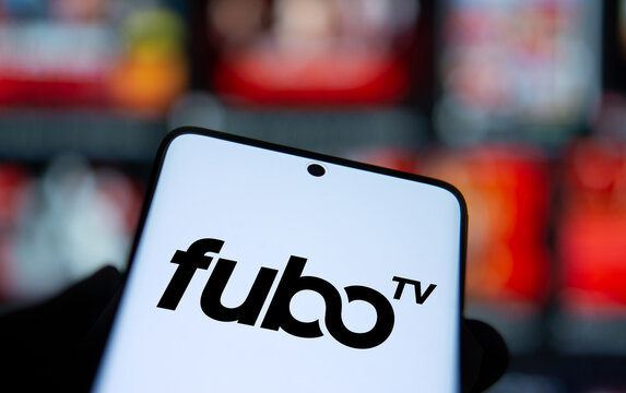 Dhaka, Bangladesh- 20 Jan 2025: fubo tv logo is displayed on smartphone. FuboTV is an American streaming television service company.