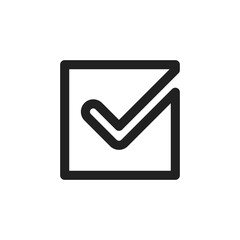 This modern checkmark icon represents approval and completion, perfect for digital interfaces to show user agreement and satisfaction, enhancing communication of positive outcomes