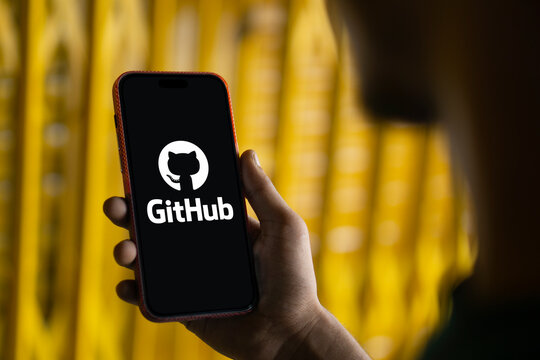 Dhaka, Bangladesh- 20 Jan 2025: github logo is displayed on smartphone. GitHub is a proprietary developer platform.