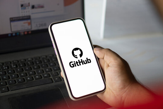 Dhaka, Bangladesh- 20 Jan 2025: github logo is displayed on smartphone. GitHub is a proprietary developer platform.